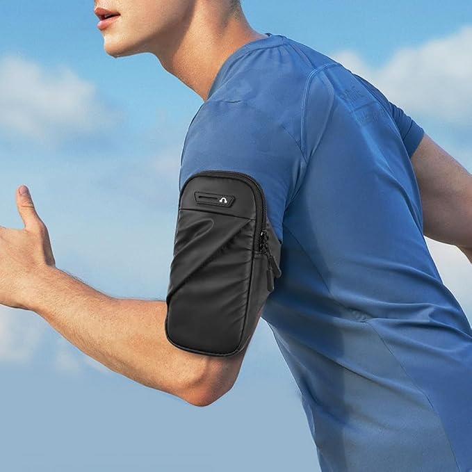 DONGKER Sports Armband Bag,6.8" Running Phone Holder with Key Pouch & Headphone Hole for Jogging Cycling Hiking