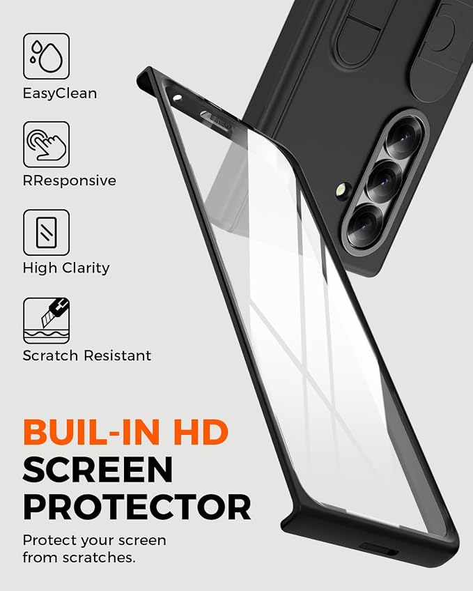 NINKI Wristband for Samsung Galaxy Z Fold 8 Ultra Case with Kickstand & Screen Protection, Hard Hinge Protector for Z Fold 8 Ultra Phone Case with Handle for Samsung Z Fold 8 Ultra Cover Mens Black