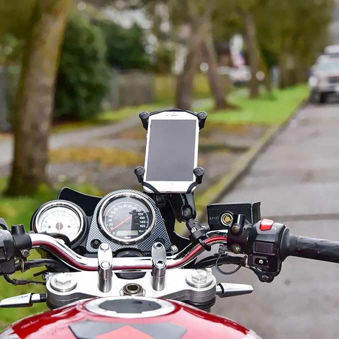 RAM Mounts X-Grip Large Phone Mount with Handlebar U-Bolt Base RAM-B-149Z-UN10U with Medium Arm for Motorcycle, ATV/UTV, Bike
