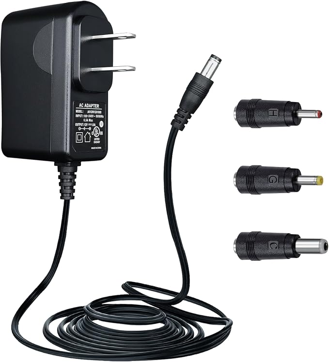 UL Listed 12V 1A Power Supply Adapter with 10ft Long Cord, 12V 1000mA 12W AC Adapter Charger Replacement for LED Strip Light Keyboard BT Speaker Router CCTV Camera Webcam DVR NVR and More