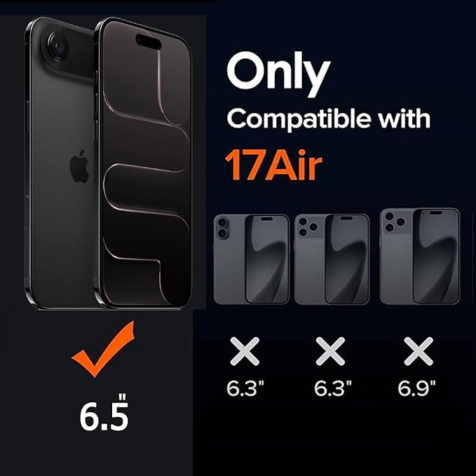 Battery Case for iPhone Air, Upgraded 12000mAh Protective Charging Case with Wireless Charging Compatible with iPhone 17 Air (6.5 inch) Rechargeable Battery Pack Charger Case with Carplay (Black)