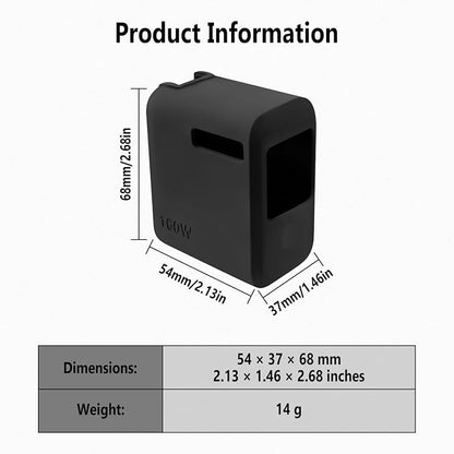 Geiomoo Soft Silicone Case for Anker Prime 160W Charger, Flexible Scratch Resistant Cover (Black)
