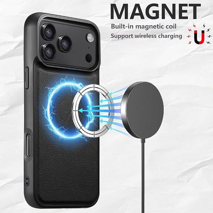 Leather Cover for iPhone 17 Pro Max/17 Pro/Air/17,Heavy Duty Protection Magnetic Wireless Charging Phone Case Retro Shockproof Business Style Shell (Air,Brown)