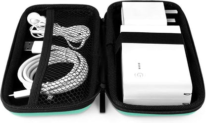 iMangoo Travel Essential Electronics Organizer Pouch Charger Case, Shockproof Dual Zipper Power Bank Cables Tech Accessories Purse, Men & Women Travel Must Have Storage Bag, 6.5x3.2x1 inch Mint