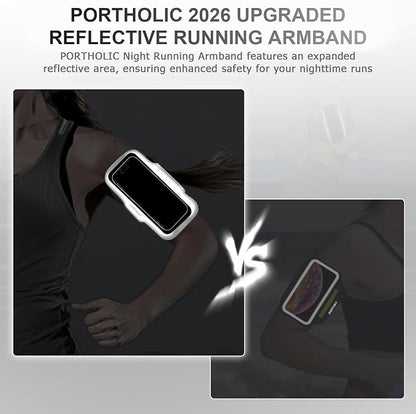 PORTHOLIC 2025 Running Armband Water Resistant Sports Phone Holder Case with Extension Strap, Key Card Slot Up to 6.9" Phone for iPhone 17/16/15/14/13 Plus Air Pro Max XR/XS, Galaxy S25/24/S10