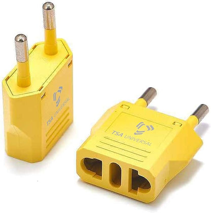 United States to Indonesia/Bali Travel Power Adapter to Connect North American Electrical Plugs to Indonesian Outlets for Cell Phones, Tablets, eReaders, and More (2-Pack, Yellow)