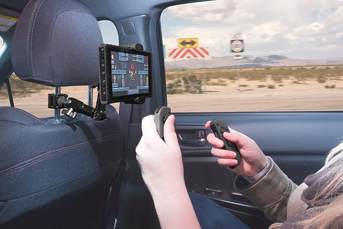 ARKON Mounts Heavy-Duty Multi-Angle Headrest Mount | for Entertaining Passengers | Holds Devices 7" Wide | Fully Adjustable Arm | Strong Headrest Clamp | Compatible with iPhone, Samsung, and More