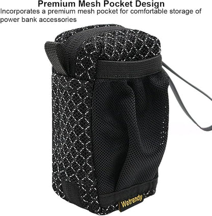 Portable Power Bank Bag for Anker A1637 Portable Power Source Breathable Bag Outdoors Travel Ventilate Carrying Case with Carabiner Clip
