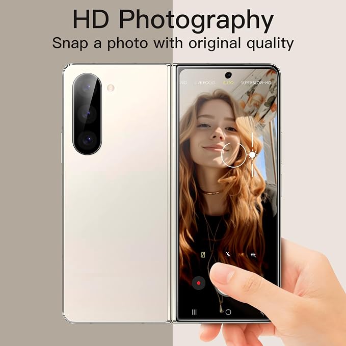 JETech Front Screen Protector for Galaxy Z Fold 5, 2+2 Pack | with Camera Lens Protector, HD Clear Tempered Glass, Anti-Scratch Protection