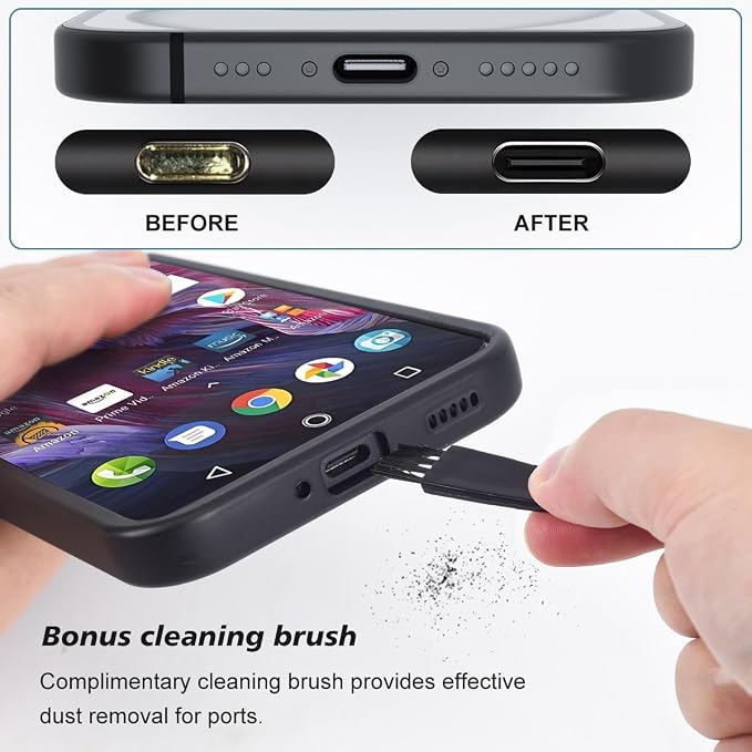 12PACK USB C Anti Dust Plug with Easy-Grip Tab Compatible with iPhone 17 16E 15 16 Plus Pro Max Samsung Galaxy S24-S8, A54, Google Pixel 8 7, Cell Phone Dust Cover for All USB Type-C Ports