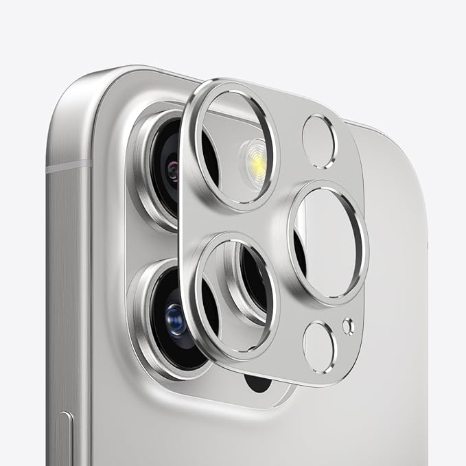 Camera Lens Protector Bumper for iPhone 16 Pro Max/iPhone 16 Pro,No Glass convex design, Silver