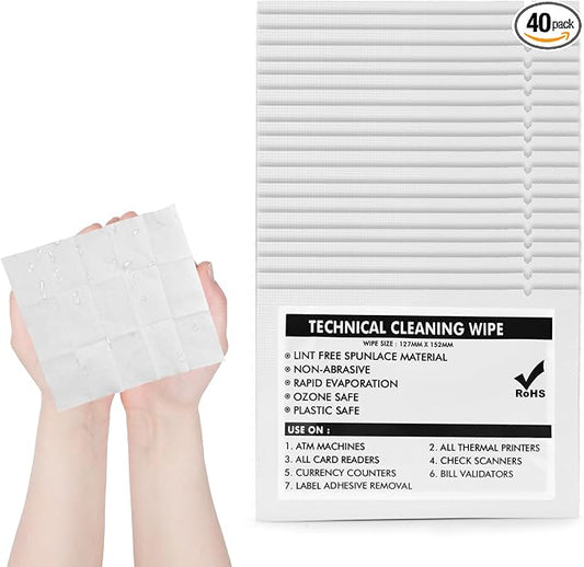 40PCS/Box Technical Prep Pads wipes (6"x5.9") Multi-Purpose Large Non Woven Handy Wipes Cleaning for Thermal Paste Remover Surfaces Industrial Electronics cleaning paste Stain Remover Wipes