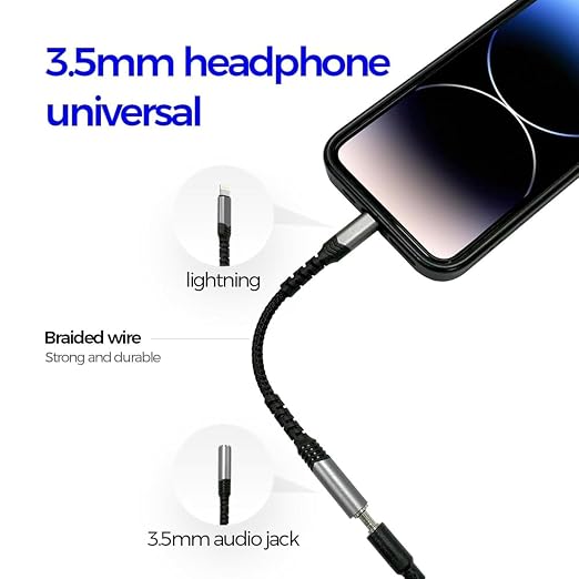 5-in-1 Adapter Kit - USB Multi Charging Cable Converter C to Lightning / 3.5- to Lightning - 480Mbps Data Transfer - SIM Ejector & Port Cleaning Brush | Universal Device Compatibility