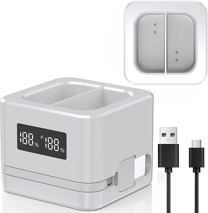 Upgraded,1Pack Batteries Charger,A Charger Compatible with Ring Batteries and Others,LED Digital Display,Dual Charging,for Doorbell Camera 2/3/4,3Plus, Spotlight/Stick Up Cam