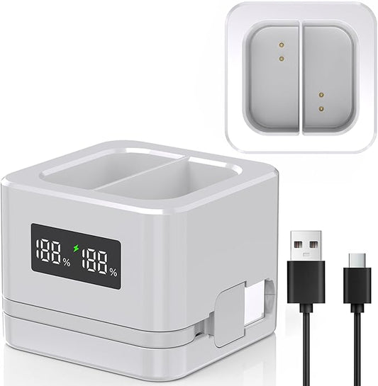 Upgraded,1Pack Batteries Charger,A Charger Compatible with Ring Batteries and Others,LED Digital Display,Dual Charging,for Doorbell Camera 2/3/4,3Plus, Spotlight/Stick Up Cam