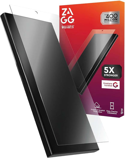 ZAGG Glass Elite Samsung Galaxy S25 Ultra Screen Protector – Ultra-Strong Tempered Glass, Scratch-Resistant, EZ Apply Installation, InvisibleShield, Made with Recycled Materials