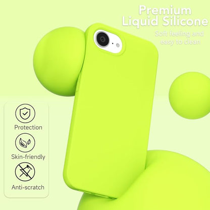for iPhone 17e 16e Case Silicone Compatible with Magsafe Case, Ultra Slim Thin Magnetic Phone Cases Mag Safe, Cute Soft Rubber Gel TPU Matte Plain Wireless Charging Cover for Women, Neon Green