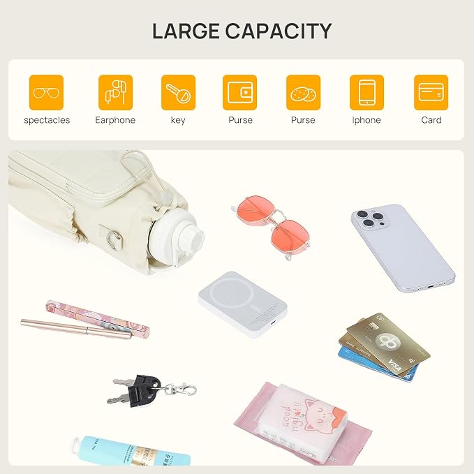 Telena Water Bottle Holder with Strap RFID Crossbody Bags for Women for Walking, Hiking, Cycling