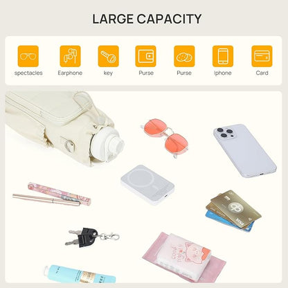 Telena Water Bottle Holder with Strap RFID Crossbody Bags for Women for Walking, Hiking, Cycling