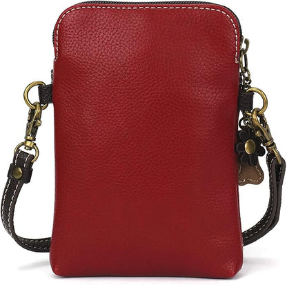 CHALA Dog Collection Cell Phone Crossbody Purse-Women PU Leather/Canvas Multicolor Handbag with Adjustable Strap