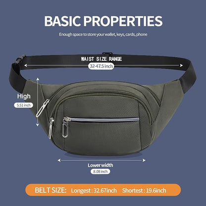 DAITET Crossbody Fanny Pack for Men&Women,Large Waist Bag & Hip Bum Bag with Adjustable Strap for Outdoors Workout Traveling Casual Running Hiking Cycling
