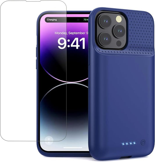 Battery Case for iPhone 14Pro Max/14 Plus/13Pro Max/,Slim Upgrated Powerful 8600mAh Portable Extended Charger Case Cover for iPhone 14Pro Max/14 Plus/13Pro Max Battery Charger Case
