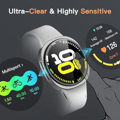 JETech Screen Protector for Samsung Galaxy Watch 9/8 44mm, 3-Pack | Tempered Glass Protection, HD Clear, Anti-Scratch Design