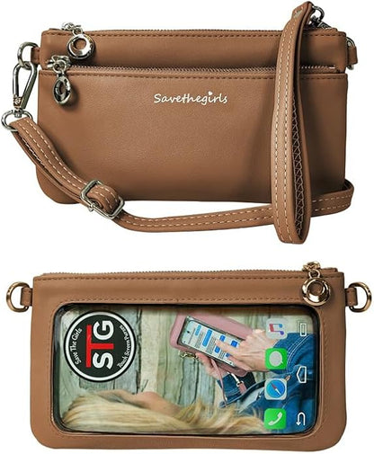 Save the Girls Cell Phone Purse - Touch Screen Women’s Crossbody Bag - Clutch Purses for Women (Bella) | Touch Screen, for Women