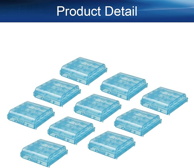 Heyiarbeit 10Pcs AA/AAA Battery Storage Case Organizer Box AAA AA Battery Holder Storage for Carrying Battery Blue