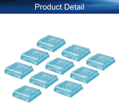 Heyiarbeit 10Pcs AA/AAA Battery Storage Case Organizer Box AAA AA Battery Holder Storage for Carrying Battery Blue