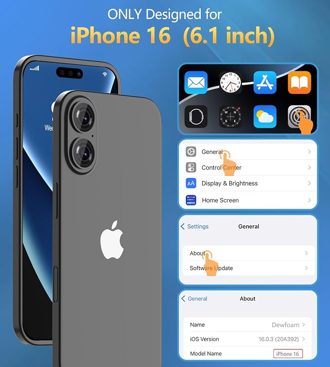 for iPhone 16 Case Waterproof | Full Body Shockproof Dust Proof Phone Case Cover with Screen Protector - Clear