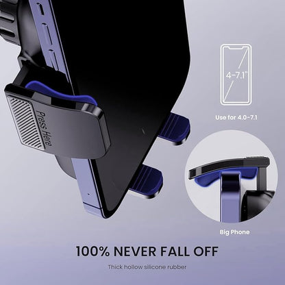 Qifutan Military-Grade Car Phone Holder - [Ultra Strong Suction] 3-in-1 Phone Mount for Dashboard, Windshield & Air Vent, Super Stable Universal Car Accessories for iPhone & All Smartphones