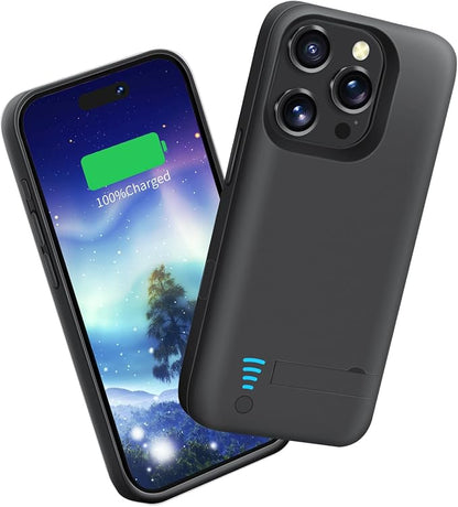 Sitong Battery Case for iPhone 16 Pro, 5000mAh Rechargeable Extended Battery Charging/Charger Case, Add 100% Extra Juice (6.3 Inches) Black