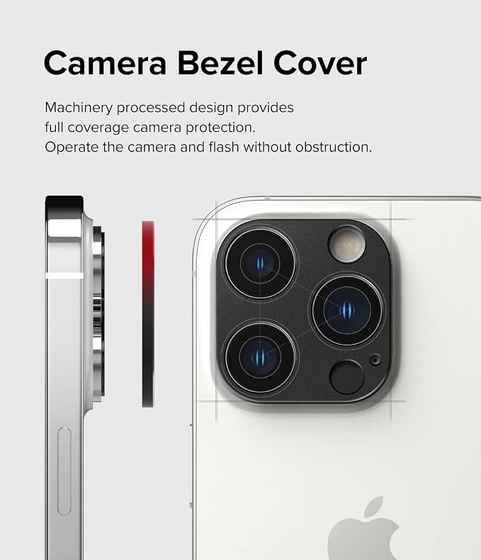Ringke Camera Styling [Stylish Aluminum Frame] Compatible with iPhone 14 Pro Max Camera Lens Protector and iPhone 14 Pro Camera Lens Protector, Protective Metal Cover - Black