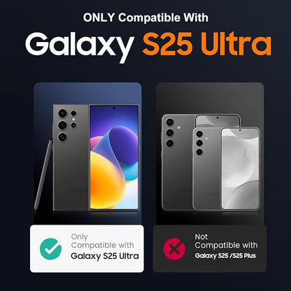 Battery Case for Galaxy S25 Ultra,12000mAh Portable Protective Smart Wireless Charging Case Support Carplay Designed for Galaxy S25 Ultra (6.9 inch) Rechargeable Extended Battery Charger Case (Black)