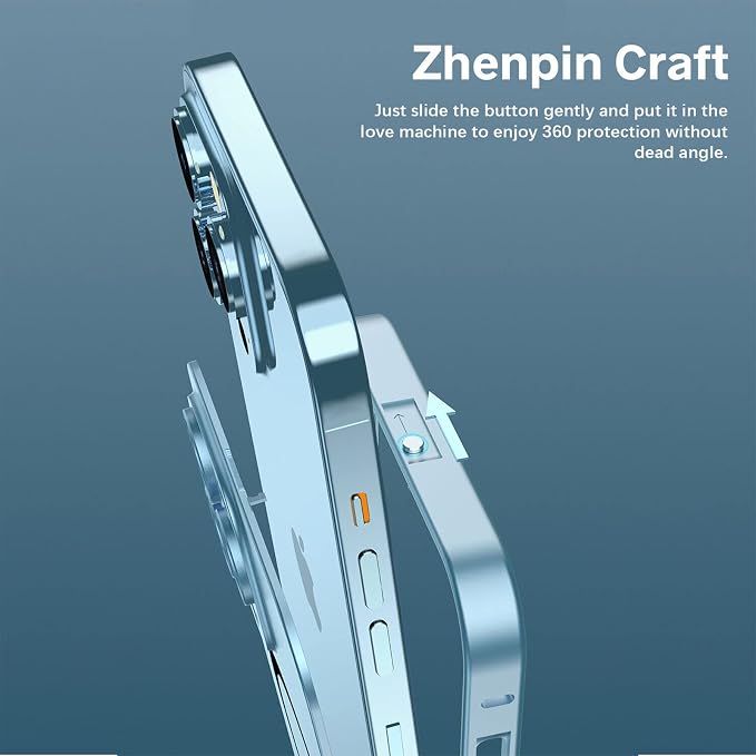 Magnetic Charging Aluminium Metal Bumper Matte Case Cover for iPhone, Alloy Magnetic Slim Case Camera Lens Protect for iPhone 14 Pro Max 13 12 (Champagne Gold, for iPhone 14 Pro Max)