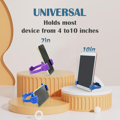 Honsky Cell Phone Tablet Stands (Pack of 5) Thumbs-up Cellphone Holder, Tablet Display Stand, Mobile Smartphone Mount Cradle for Desk Desktop - Universal, Multi-Angle, Cute, Multi-Colored