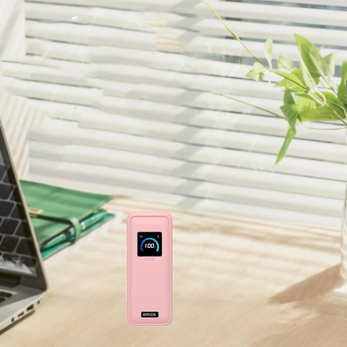 Case for Anker Prime Power Bank(26,250mAh 300W),NOUKAJU Silicone Protective Case,Drop-Proof,Scratch-Proof,Shock-Proof,Dust-Proof,Protective Cover for Anker Prime 26,250mAh Power Bank 300W(Pink)