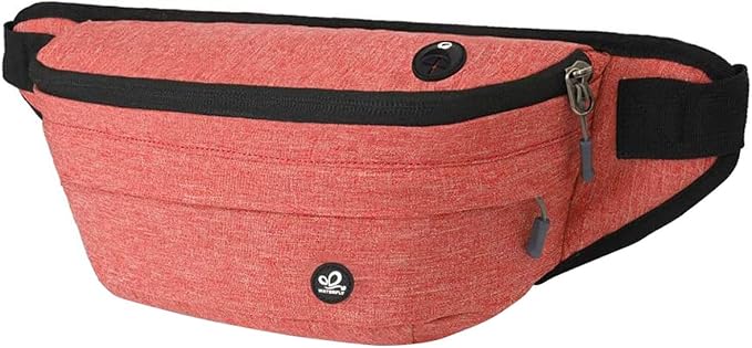 WATERFLY Running Belt Fanny Pack: Runner Marathon Jogging Waist Pack Sport Workout Exercise Fitness Phone Holder Belt for Men Women Jogger Slim Waistband Black