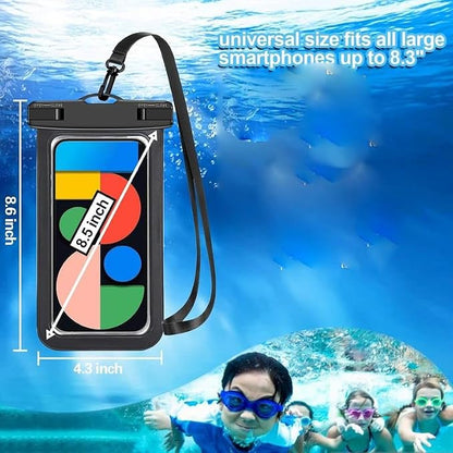 Up to 8.3" 4 Pack Multicolor Universal Waterproof Phone Pouch, Large Phone Waterproof Case Dry Bag
