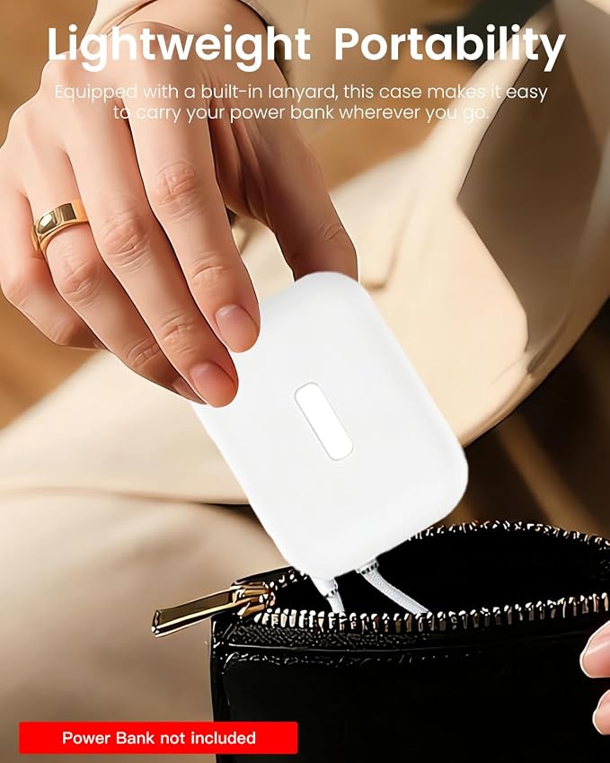 Silicone Case for TORRAS EasyGo Power Bank 45W 10000mAh,Full-Body Protective Cover for TORRAS Power Bank 45W,Precise Port Cutouts (Case Only) White
