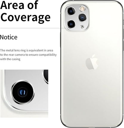 Camera Lens Protector Bumper for iPhone 12 Pro,No Glass Flat Design, Silver