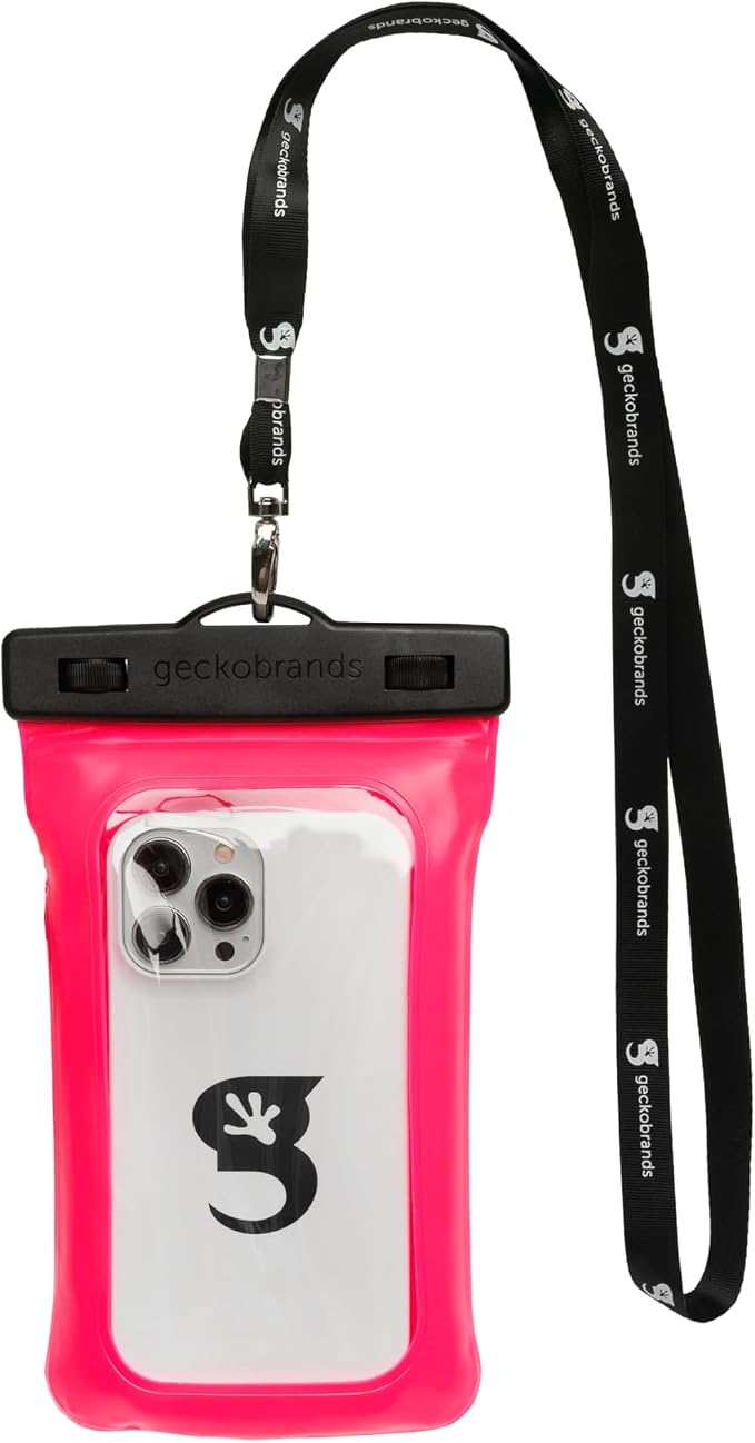 geckobrands Float Phone Dry Bag - Waterproof & Floating Phone Pouch – Fits Most iPhone and Samsung Galaxy Models