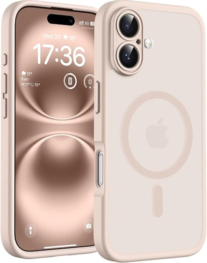 TOCOL for Phone 16 Case, Compatible with Magsafe Charger, Full Camera Protection, Drop Protection, Translucent Matte Phone Case for iPhone 16 6.1 inch (Desert)