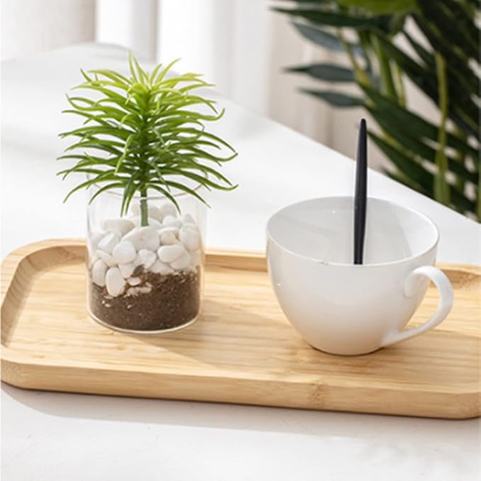 Bamboo Vanity Tray, Bathroom Counter Tray, Toilet Tank Tray, Bathroom Tray for Organizing and Home Decor, 11.8 x 5.1 x 0.8 inch