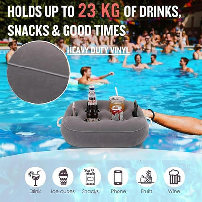 Inflatable Floating Drink Holder for Pool Party Beach hot tub
