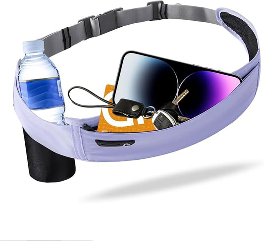 Running Hydration Belt with Water Bottle Holder, Phone Storage (Blue)