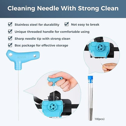 Sovol 3D Printer Tools Kit, 17Pcs 3D Printer Accessories with L-Size Extruder Nozzle Cleaning Tool, 0.4mm Nozzle Cleaning Parts, Multifunctional Wrench, MK8 Socket Wrench; Bent Tip Tweezer and Cutter