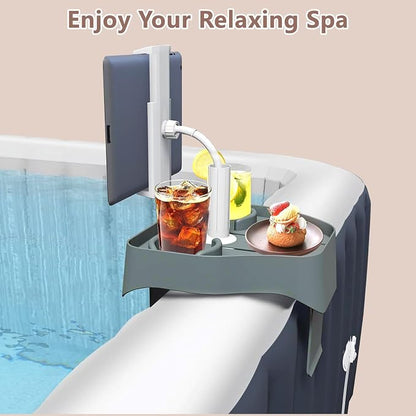 Spa Gift Set - Hot Tub Tray with Adjustable Phone Holder, Hot Tub Accessories, Perfect for Relaxation in Inflatable Hot Tub/Pool, Unique Gifts for Women, Mom and Parents