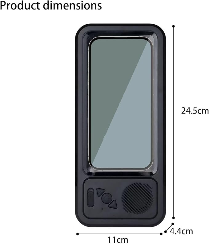 Shower Phones Holder with Speaker, Wall Mount Shower Phone Holder Waterproof, Bathroom Accessories, Waterproof Phone Case, 360° Rotation, Suction Cup Bathroom Case Mount Shelf (Black)